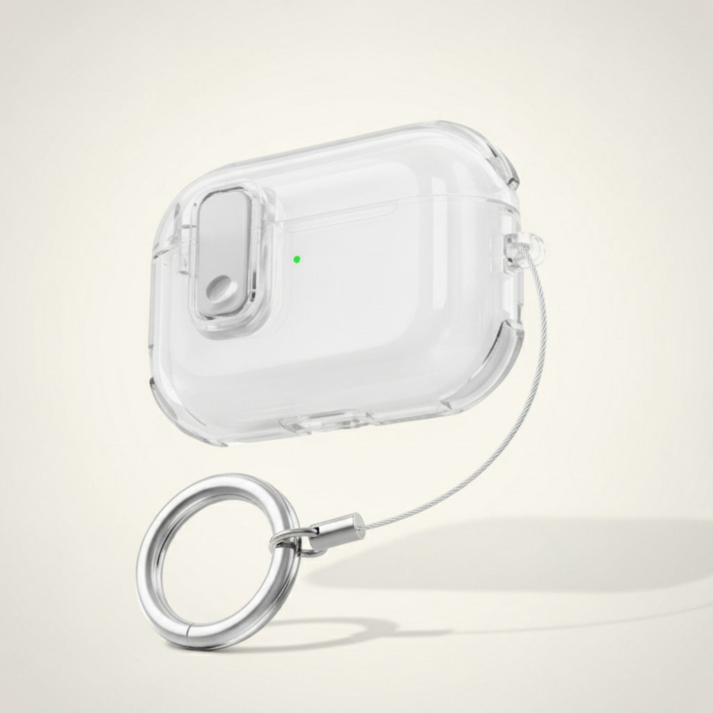 Transparent Anti-Drop Magnetic AirPods Case with Ring