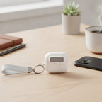 White Safety Lock Automatic Pop-Up AirPods Case