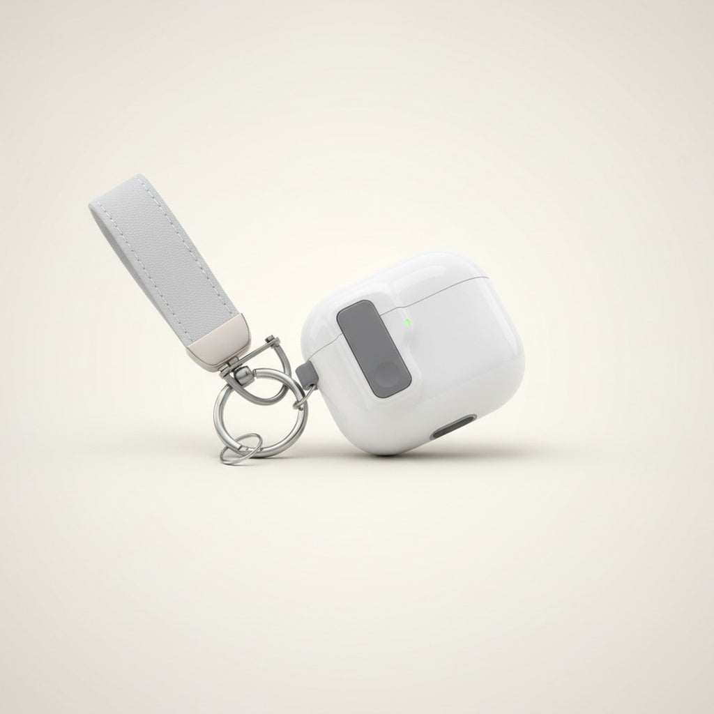White Safety Lock Automatic Pop-Up AirPods Case