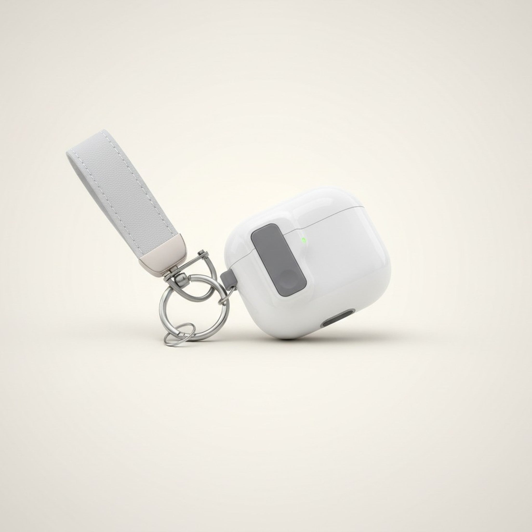 White Safety Lock Automatic Pop-Up AirPods Case