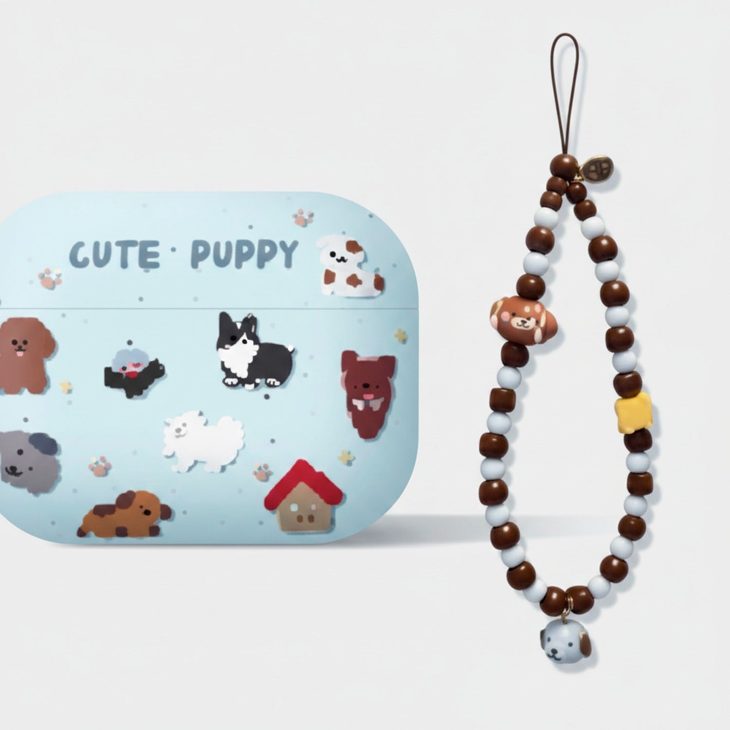 Cute Puppy Beaded AirPods Case With Charm