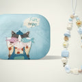 Blue Dopamine Cat AirPods Case with Lanyard