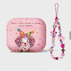 Pink Clown Beaded Charm AirPods Case