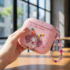 Pink Clown Beaded Charm AirPods Case