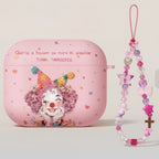 Pink Cartoon Clown AirPods Case with Lanyard