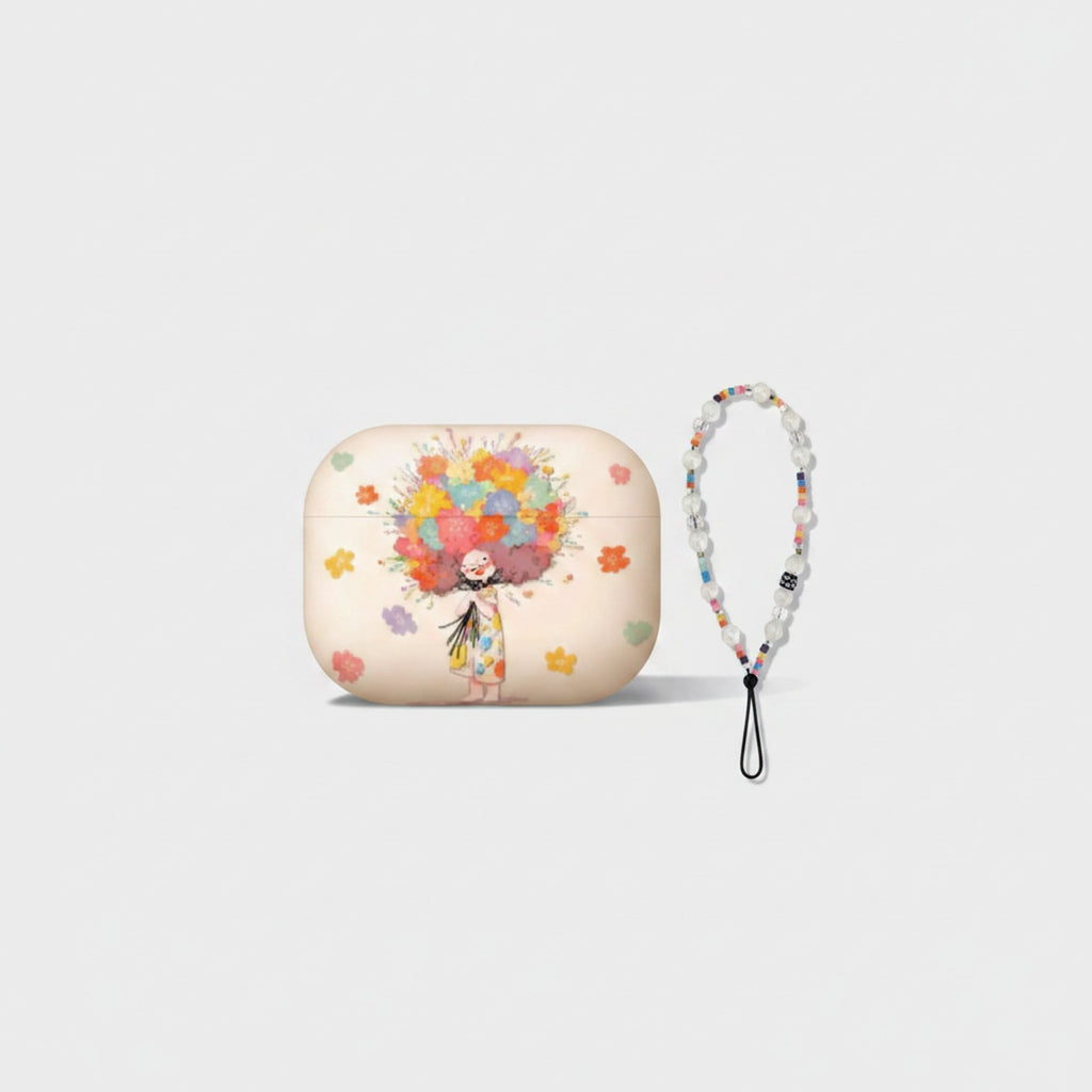 Colorful Flower Girl Beaded AirPods Case