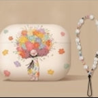 Yellow Flower Girl AirPods Case & Pearl Lanyard