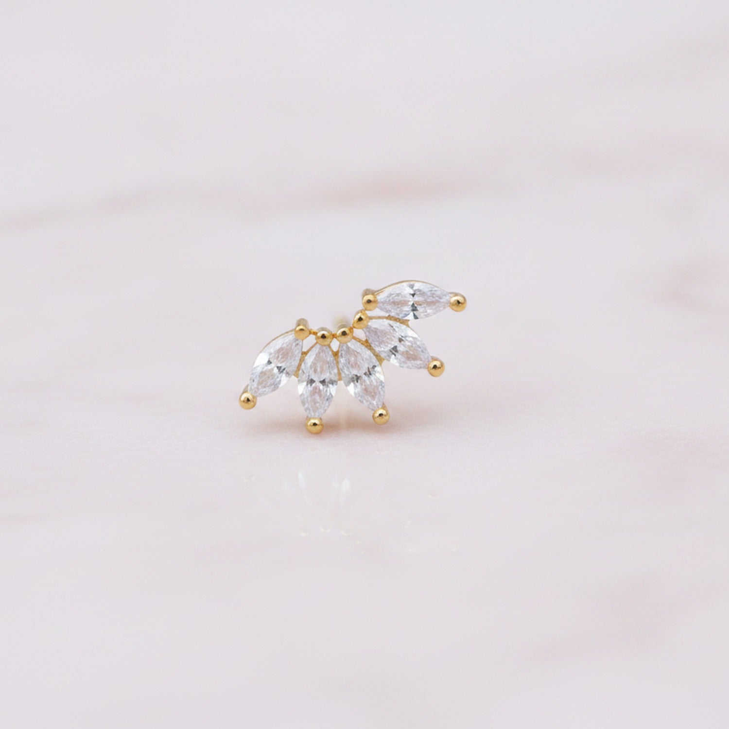 Crystal Marquise Flower Cluster Earrings - Default – jewelry (view 2)