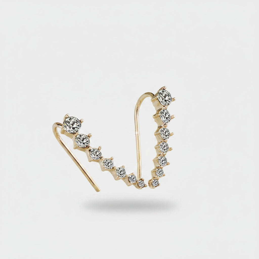 Rhinestone Curved Ear Crawler Earrings - Default 2 – jewelry (view 1)