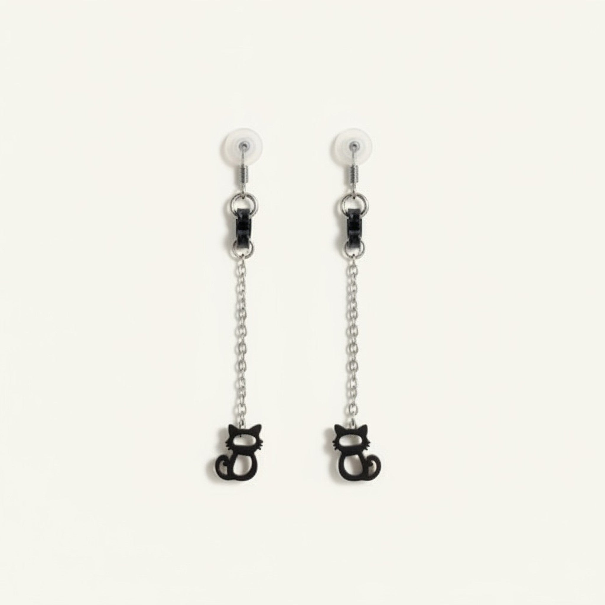 Cute Black Cat Dangle Earrings – jewelry (view 2)