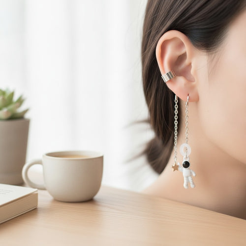 Astronaut Star Chain Ear Cuffs – jewelry (view 2)
