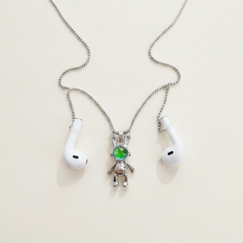 Rabbit Earbud Anti-Loss Necklace – novelty & toys (view 1)