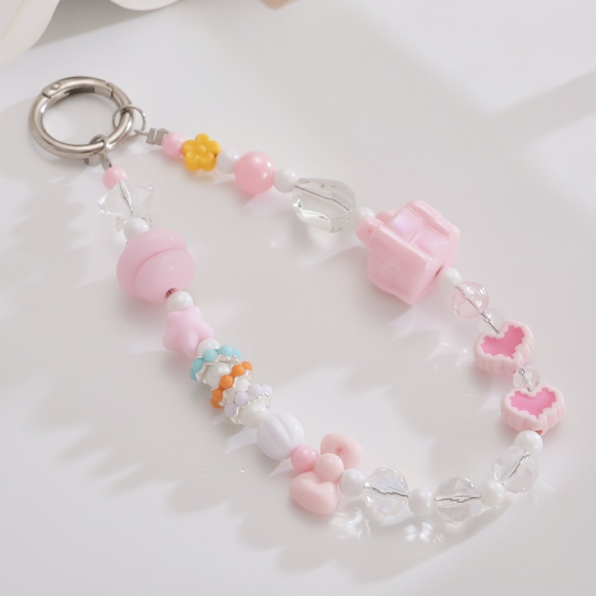 Trendy Beaded Keychain with Fruit Charm – apparel accessories (view 1)