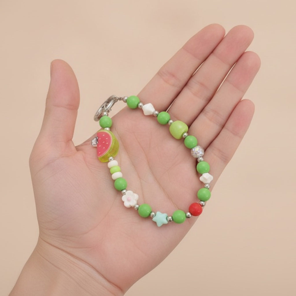 Trendy Beaded Keychain with Fruit Charm – apparel accessories (view 6)