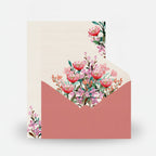 Floral Envelope Stationery Set Pink (view 1)