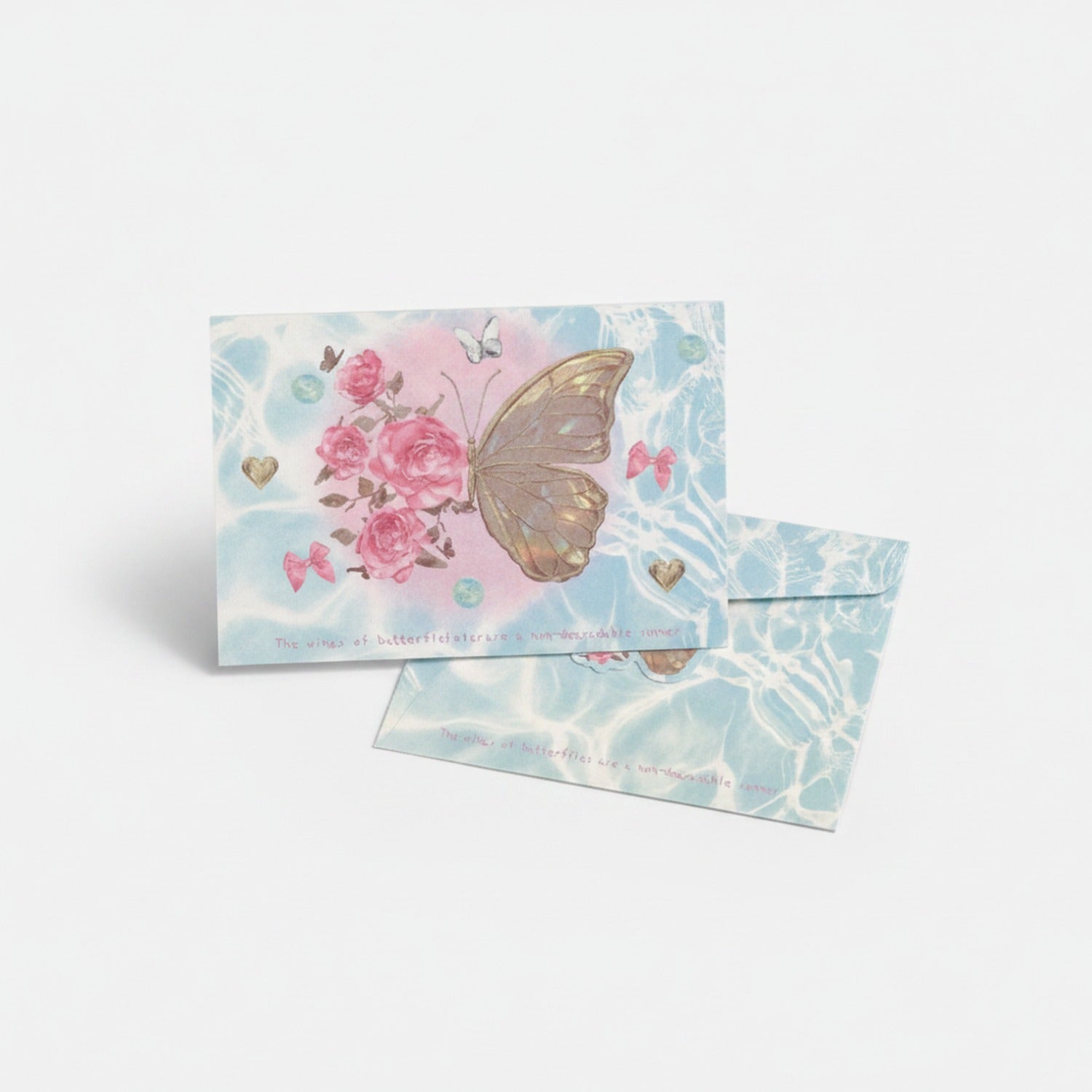 Butterfly Flower Letter Writing Paper Set Blue