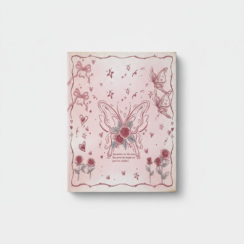 Butterfly Flower Pink Stationery Notepad Set (view 1)