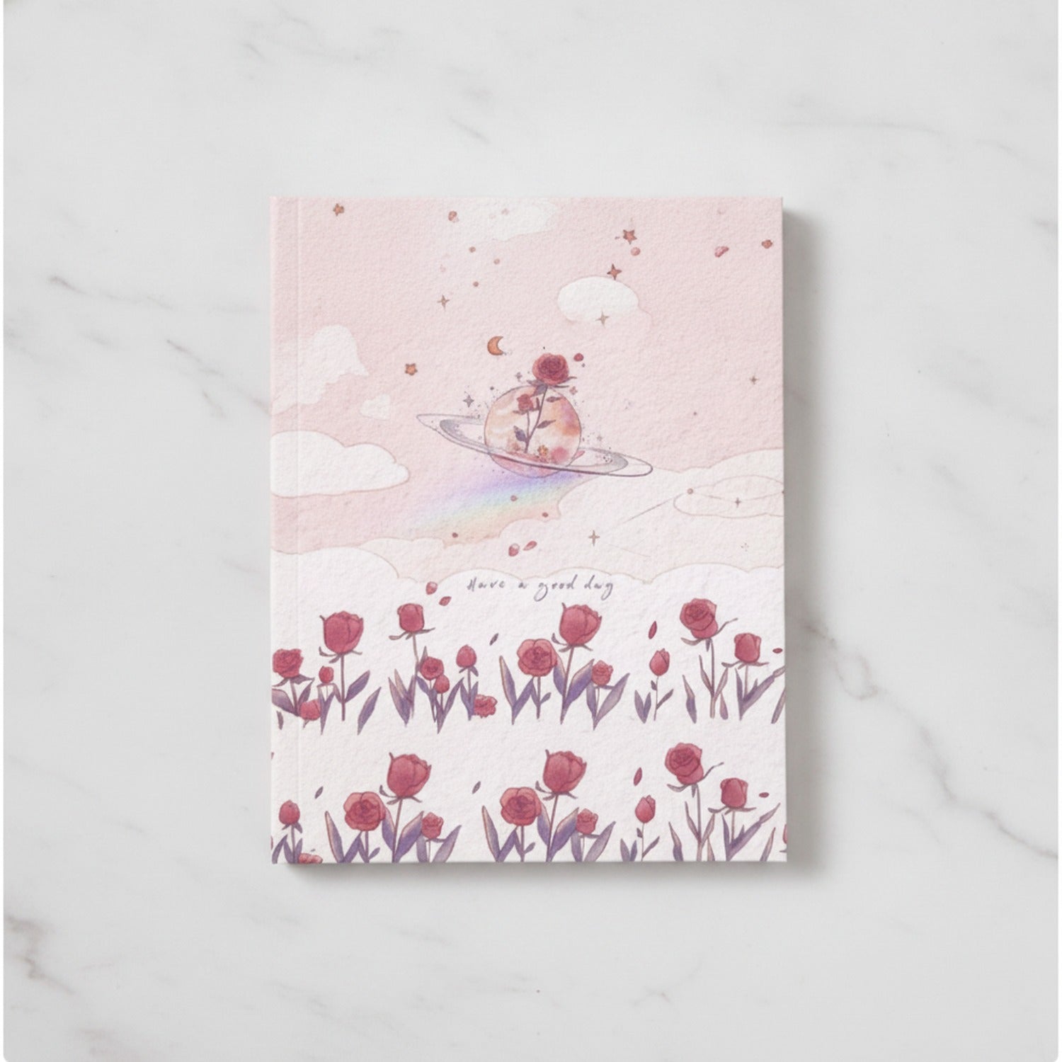 Rose Flower Aesthetic Lined Notebook Set