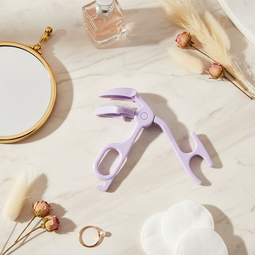 Lavender Eyelash Curler With Serrated Pads – Korean beauty tool (view 3)