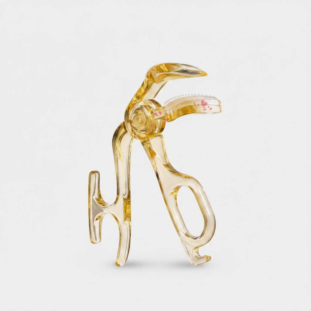 Golden Crane Mirror Compact With Pink Accents