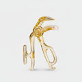 Golden Crane Mirror Compact With Pink Accents
