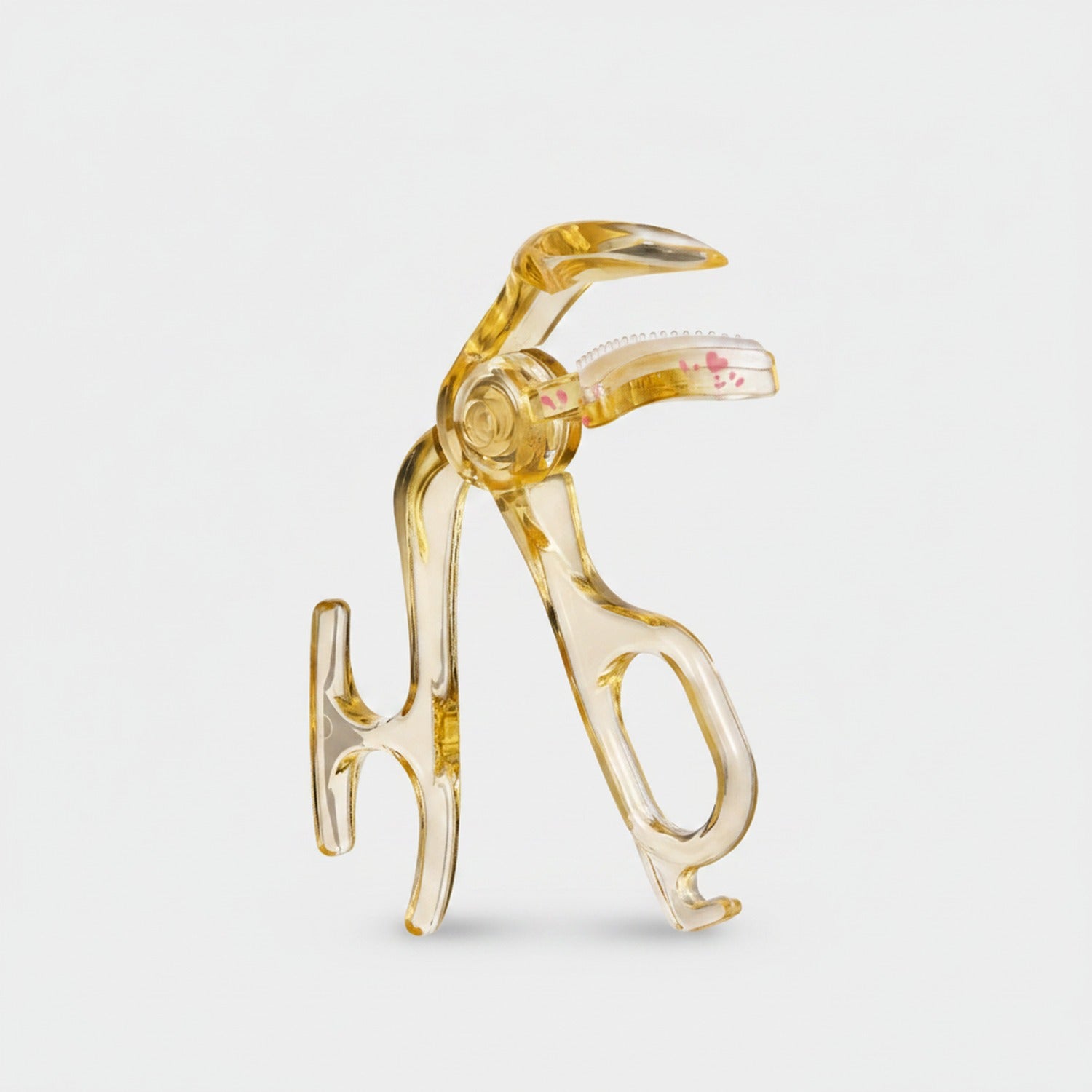 Golden Crane Mirror Compact With Pink Accents