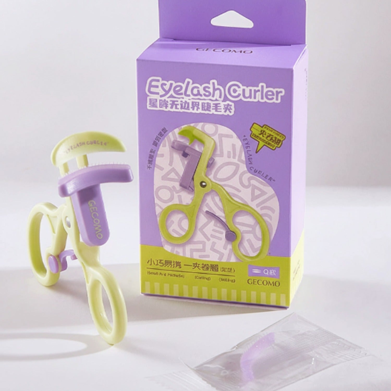 Eyelash Curler With Purple & Lime Green Handle