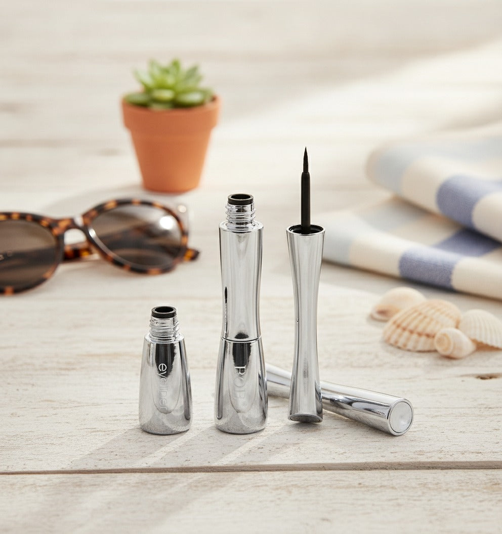 Metallic Liquid Eyeliner Pen Set Three-Piece – Korean beauty tool (view 2)