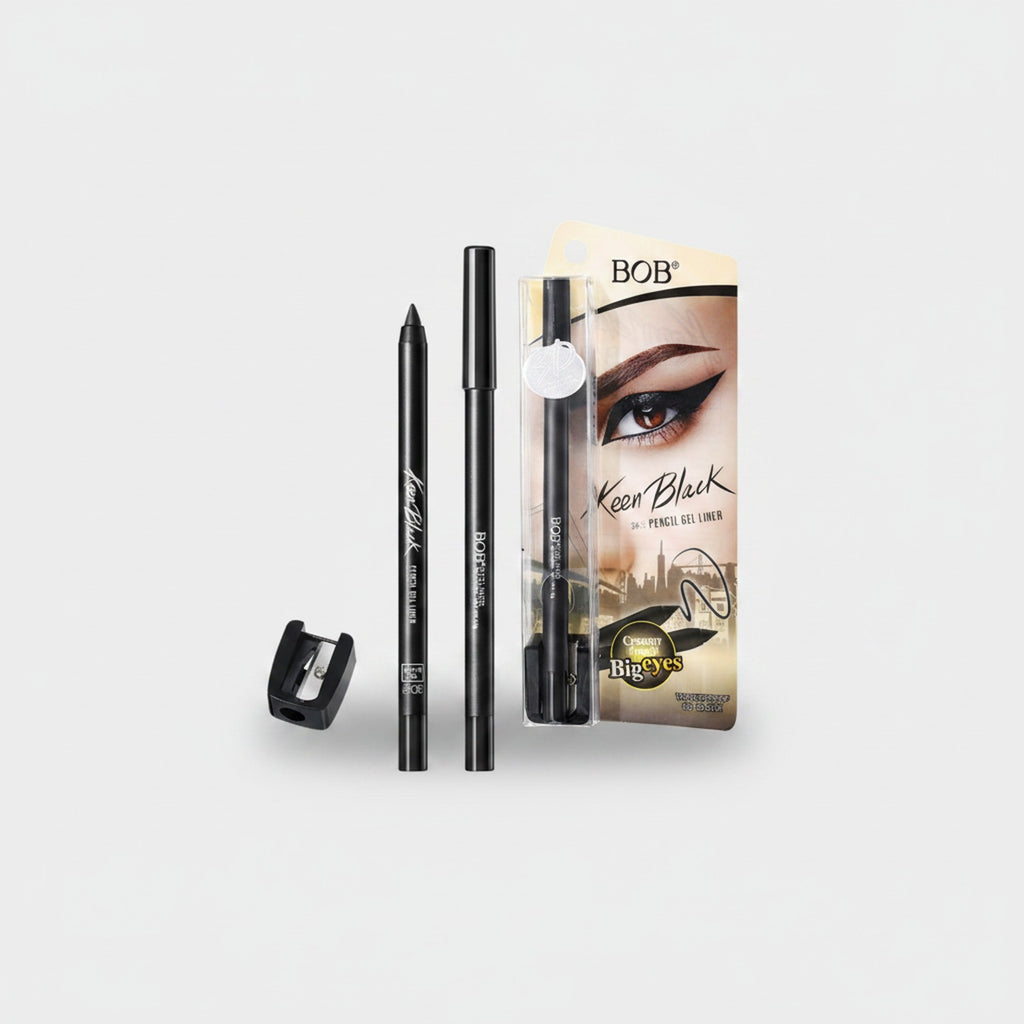 Black Pencil Gel Eyeliner Set With Sharpener