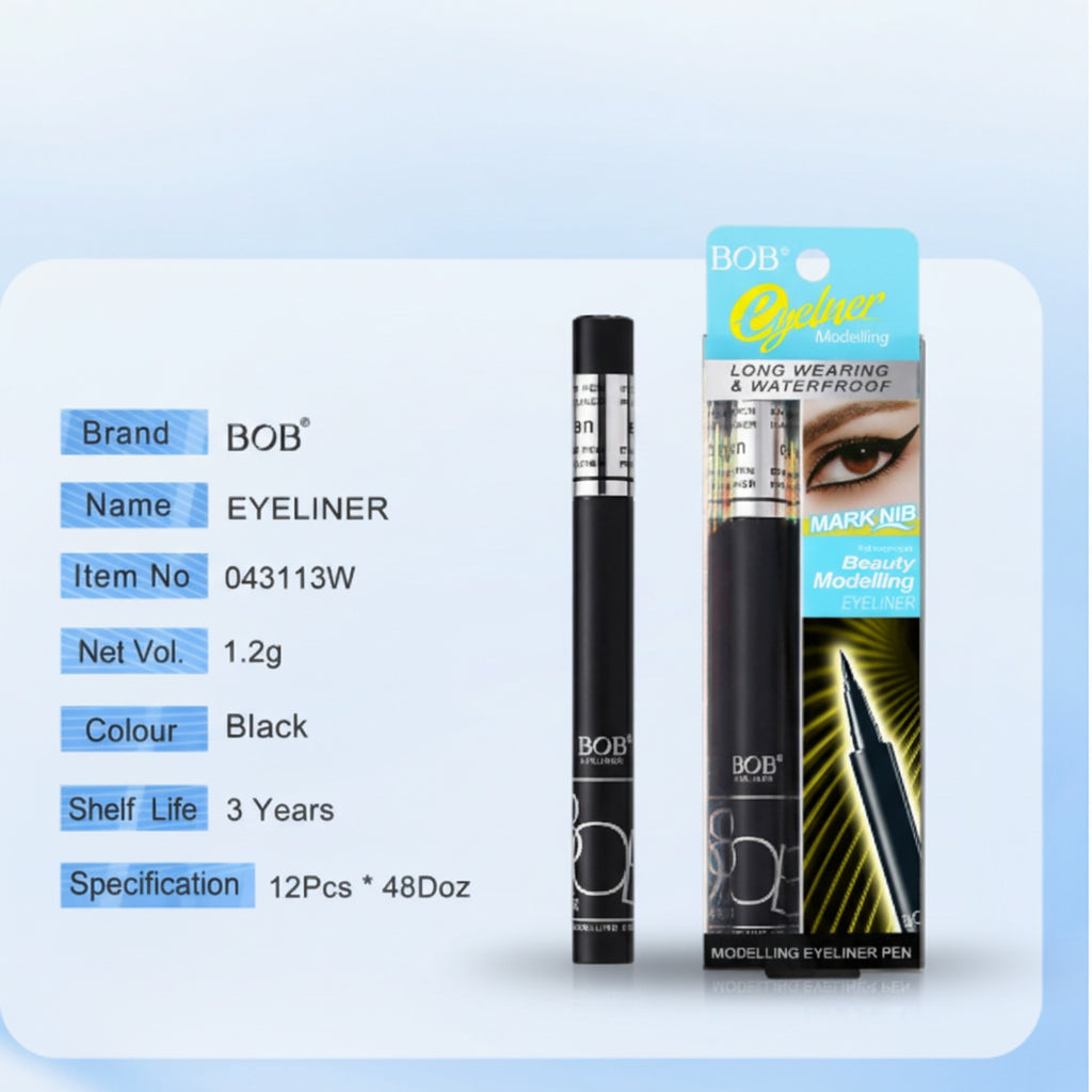 Black Waterproof Eyeliner Pen With Precision Nib