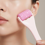 Pink Textured Face Massage Roller Tool