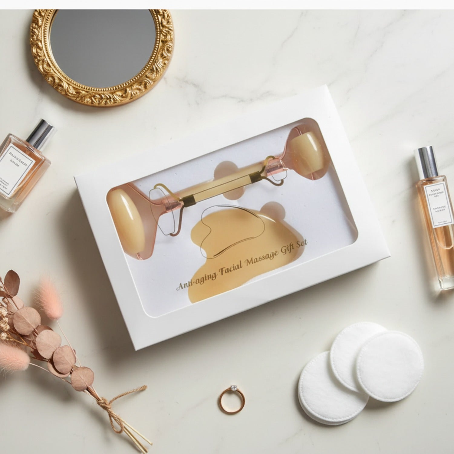 Golden Facial Massage Roller Gift Set – Korean beauty tool (view 3)