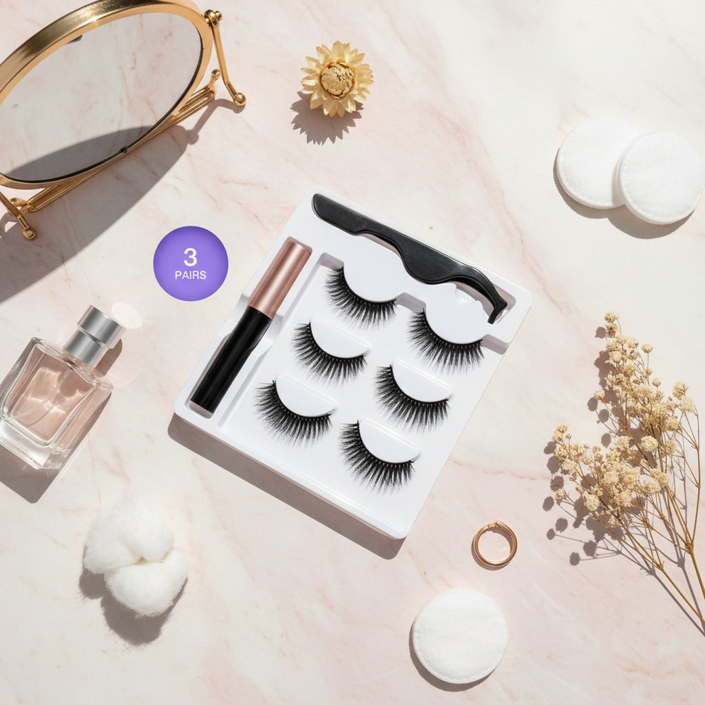 Magnetic False Eyelashes Kit With Eyeliner – Korean beauty tool (view 2)