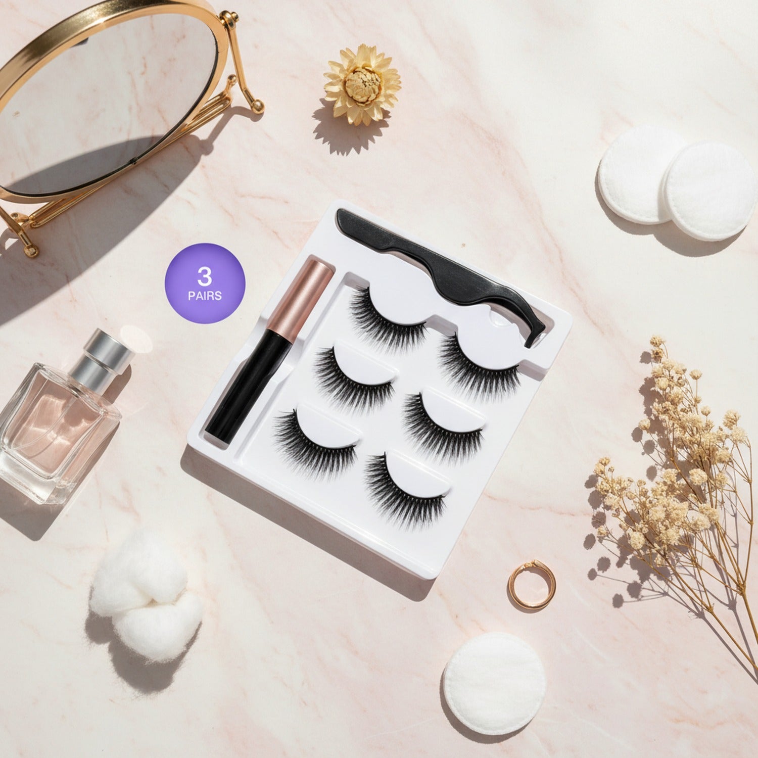 Magnetic False Eyelashes Kit With Eyeliner – Korean beauty tool (view 2)
