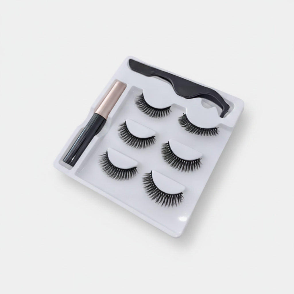 Magnetic False Eyelashes Kit With Eyeliner – Korean beauty tool (view 1)