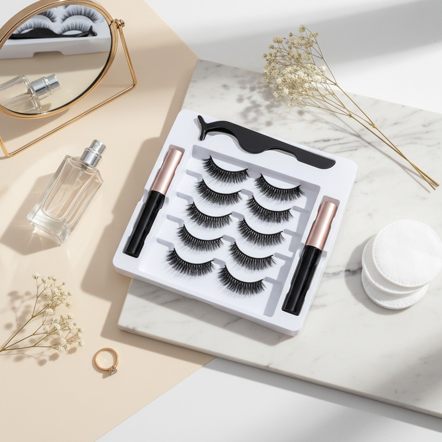 Magnetic False Eyelashes Kit With Eyeliner – Korean beauty tool (view 2)