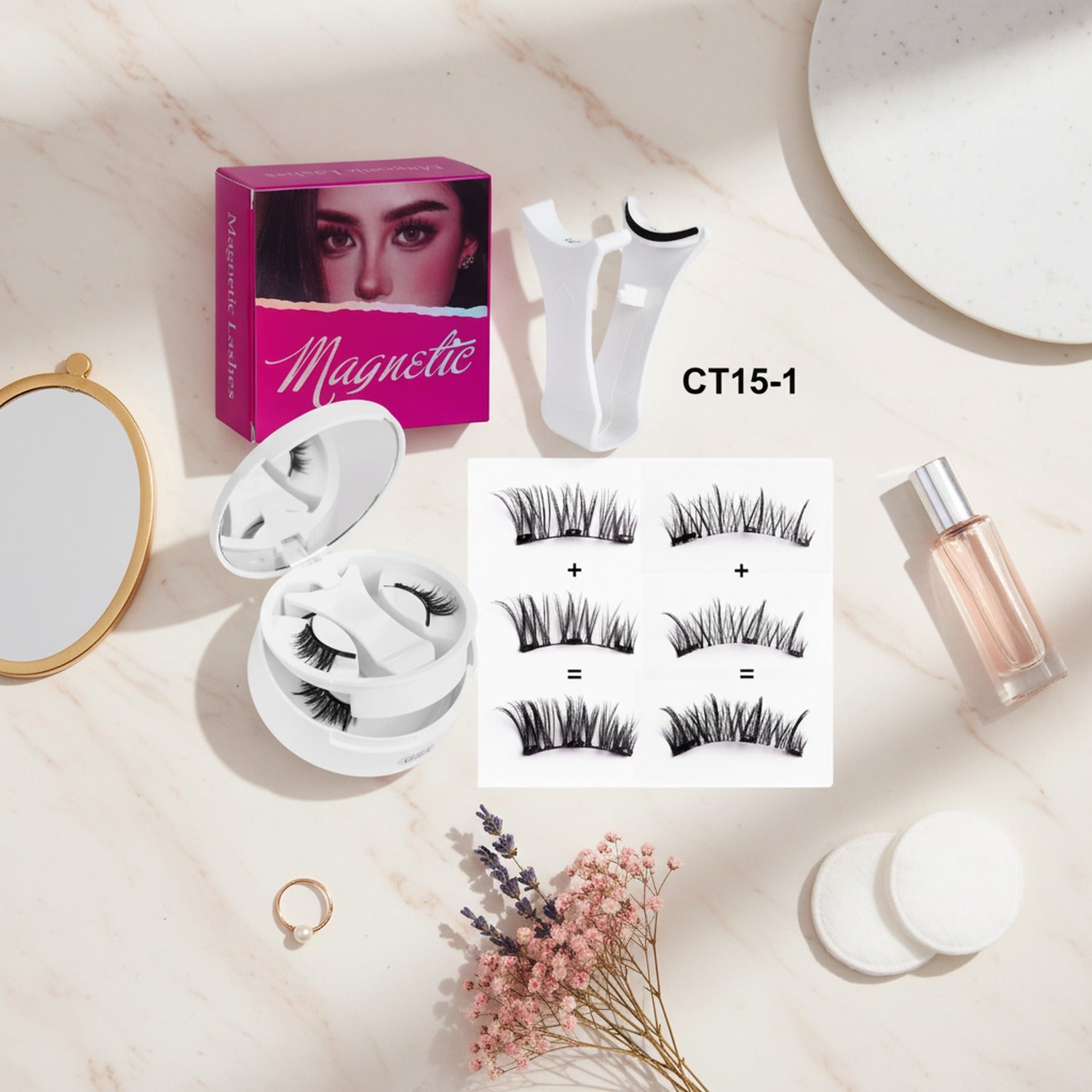 Magnetic False Eyelashes With Applicator Kit – Korean beauty tool (view 3)