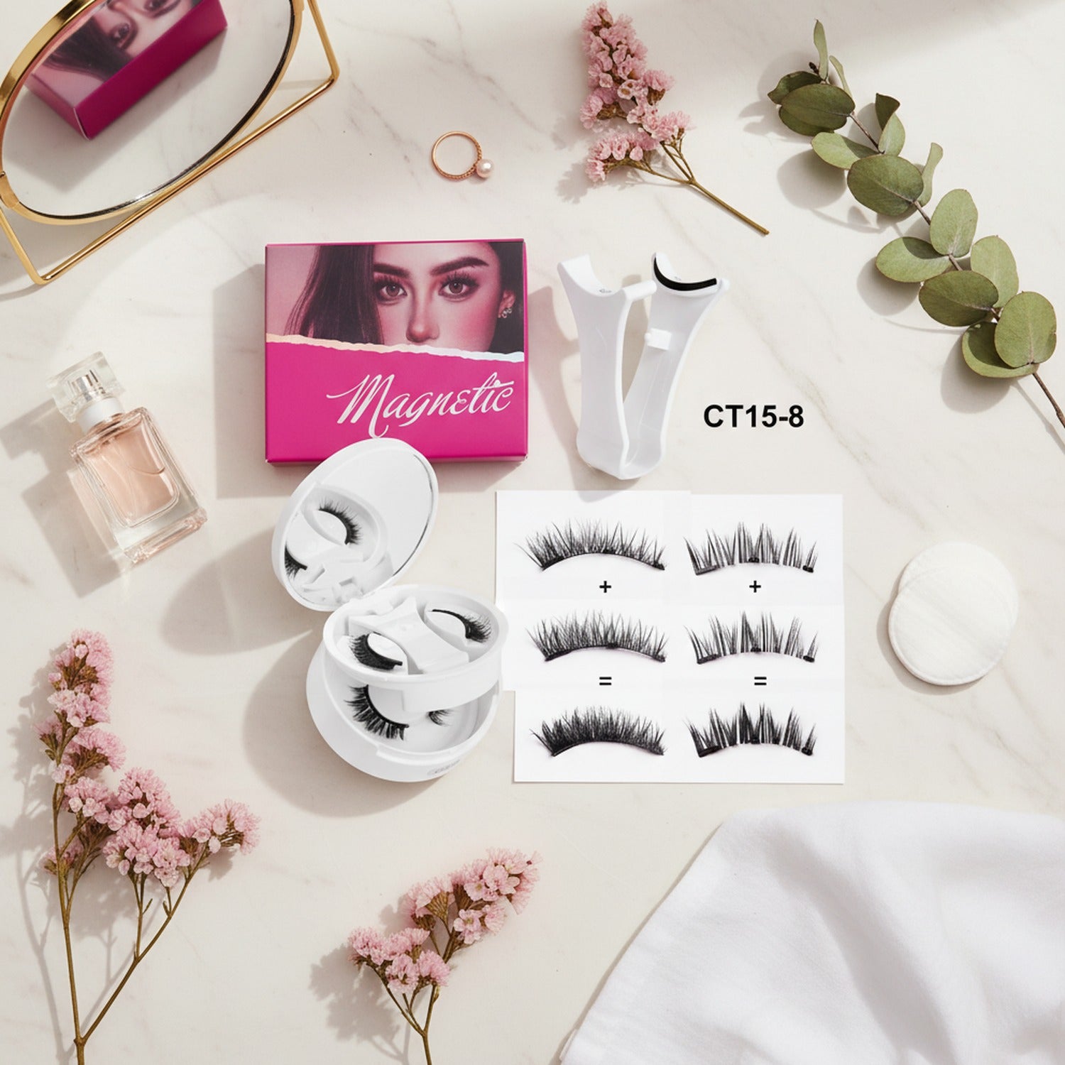 Magnetic False Eyelashes With Storage Mirror Set – Korean beauty tool (view 3)