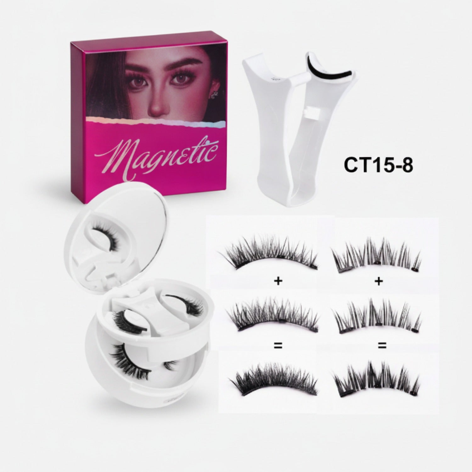 Magnetic False Eyelashes With Storage Mirror Set