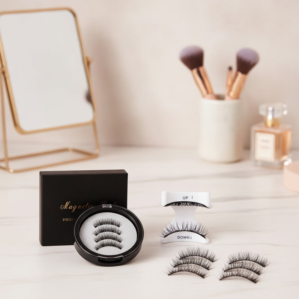 Magnetic False Eyelashes Set With Mirror Case – Korean beauty tool (view 2)