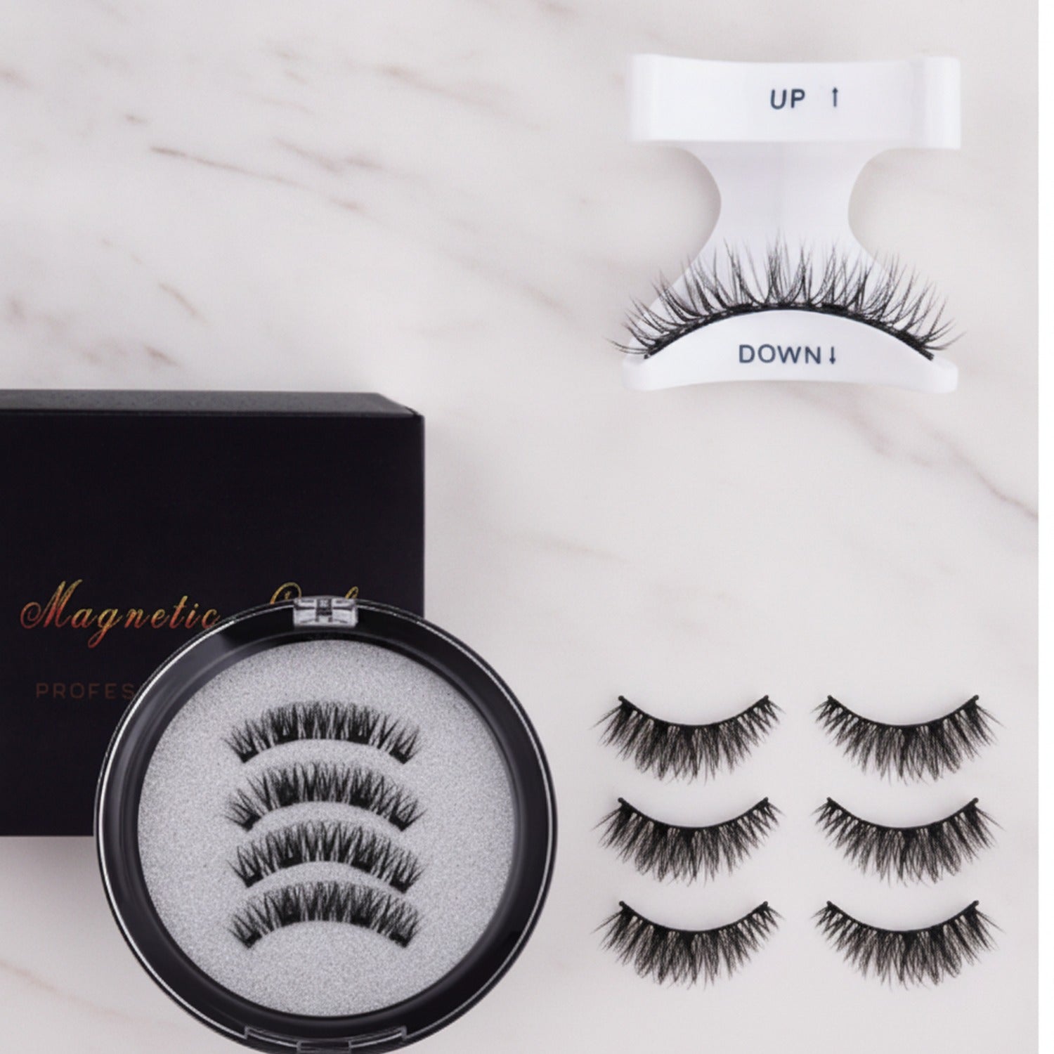 Magnetic False Eyelashes Set With Mirror Case