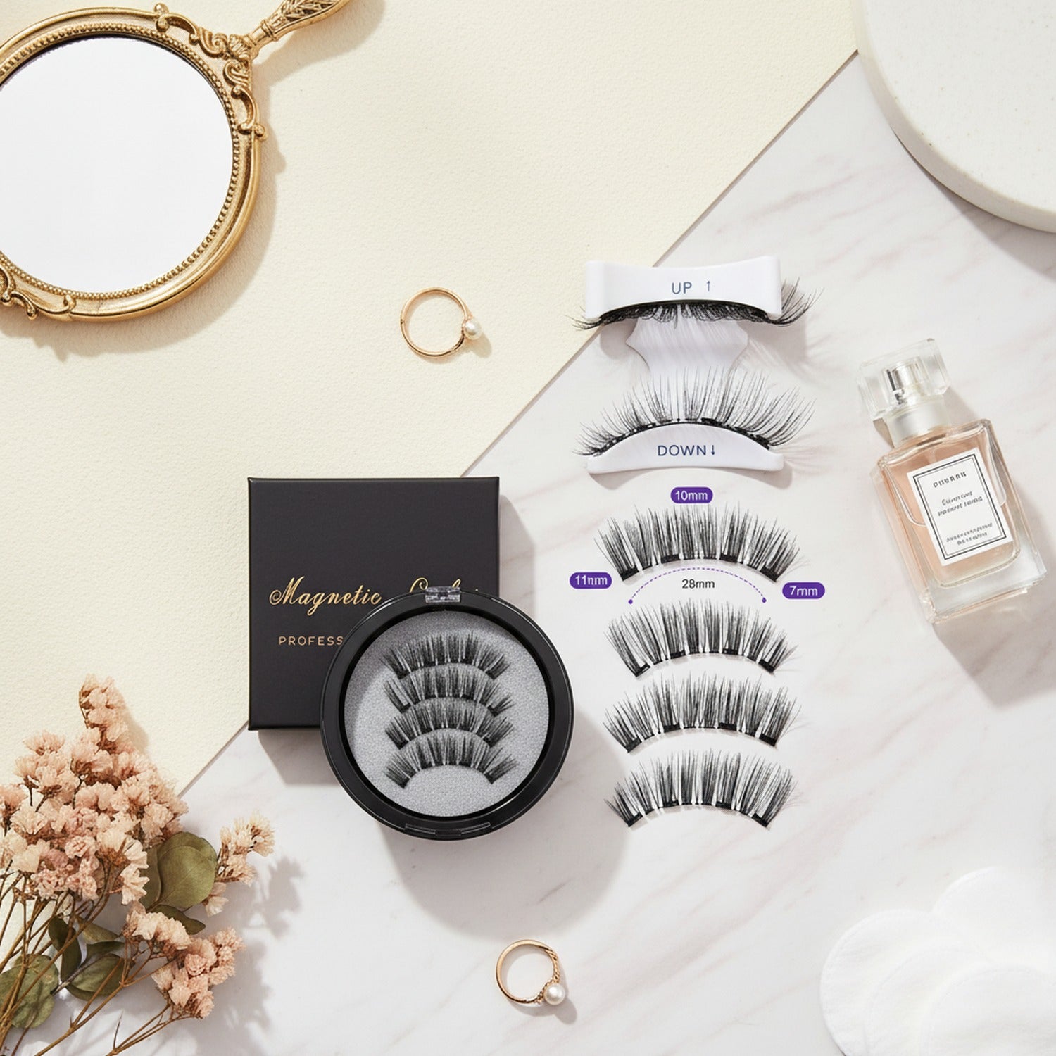 Magnetic False Eyelash Set With Mirror Case