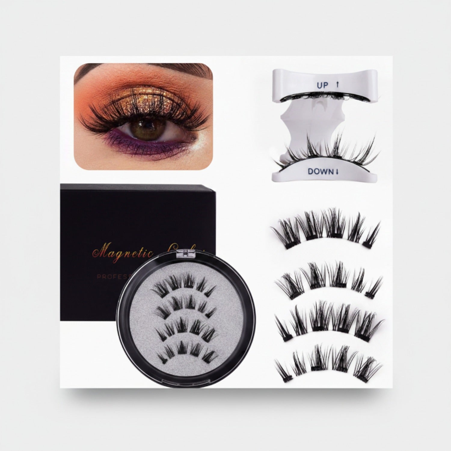 Magnetic Eyelashes With Mirror Set Black