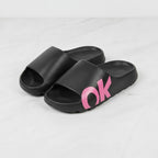 OK Slide Slippers - Black With Pink Text – apparel accessories (view 3)