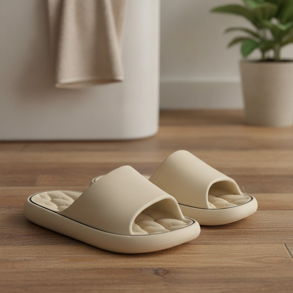 Soft Cushioned Line Detail Slide Slippers – apparel accessories (view 3)