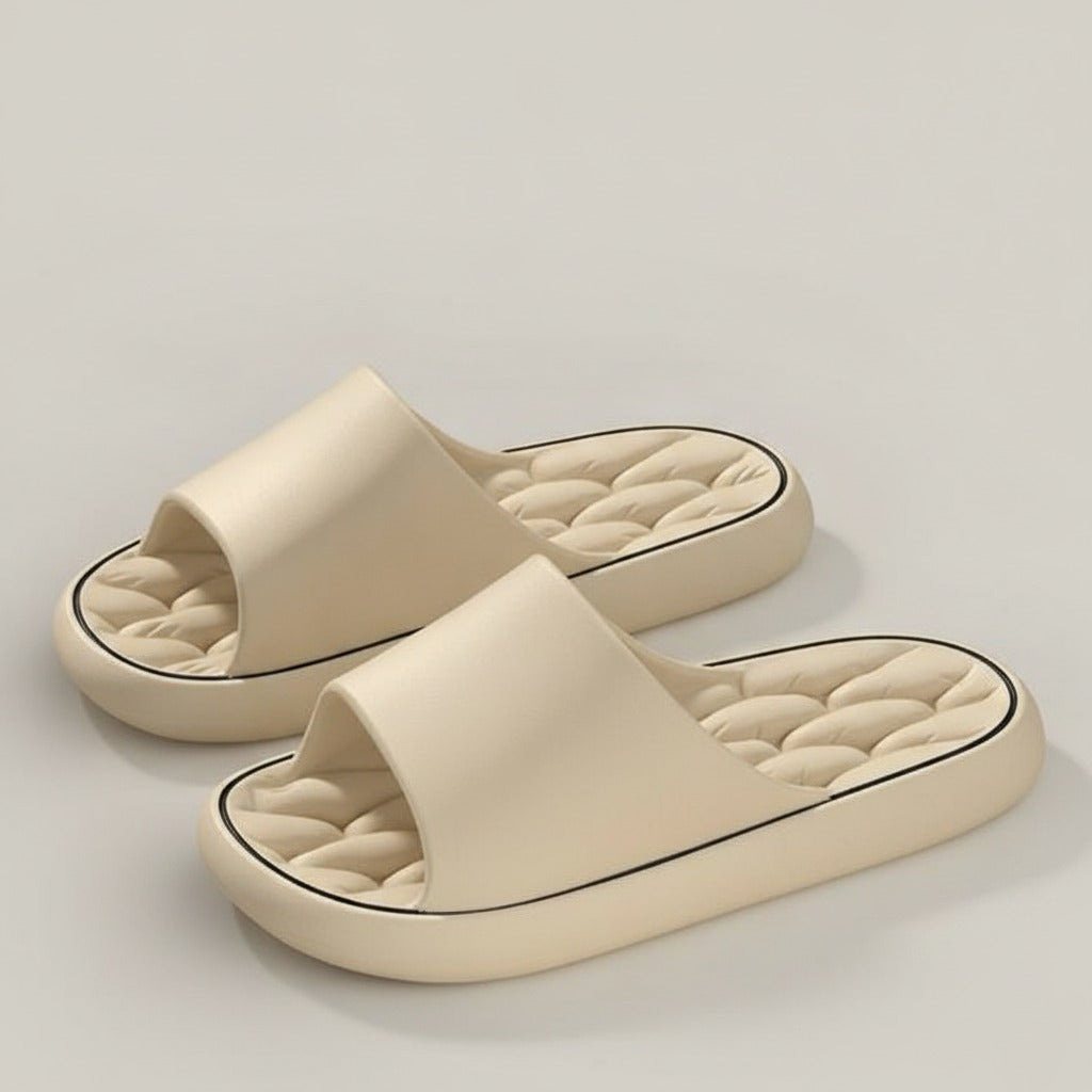 Soft Cushioned Line Detail Slide Slippers – apparel accessories (view 1)