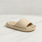 Puffy Slide Slippers With Contour - Khaki