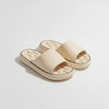 Puffy Slide Slippers With Contour - Khaki – apparel accessories (view 1)