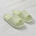 Puffy Slide Slippers With Contour - Light Green – apparel accessories (view 3)