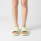 Puffy Slide Slippers With Contour - Light Green – apparel accessories (view 2)